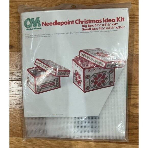 Columbia Minerva Needlepoint Christmas Idea Kit Holiday Boxes 8235 - Picture 6 of 6
